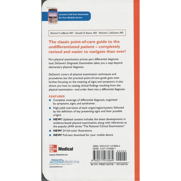 DeGowin's DIAGNOSTIC EXAMINATION NINTH EDITION McGraw Hill Access Medicine Book - Picture 2 of 2